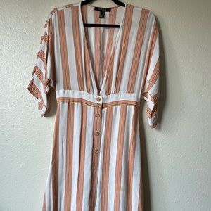 Orange cream and white stripped dress. Best forever 21 quality. Comes as is.